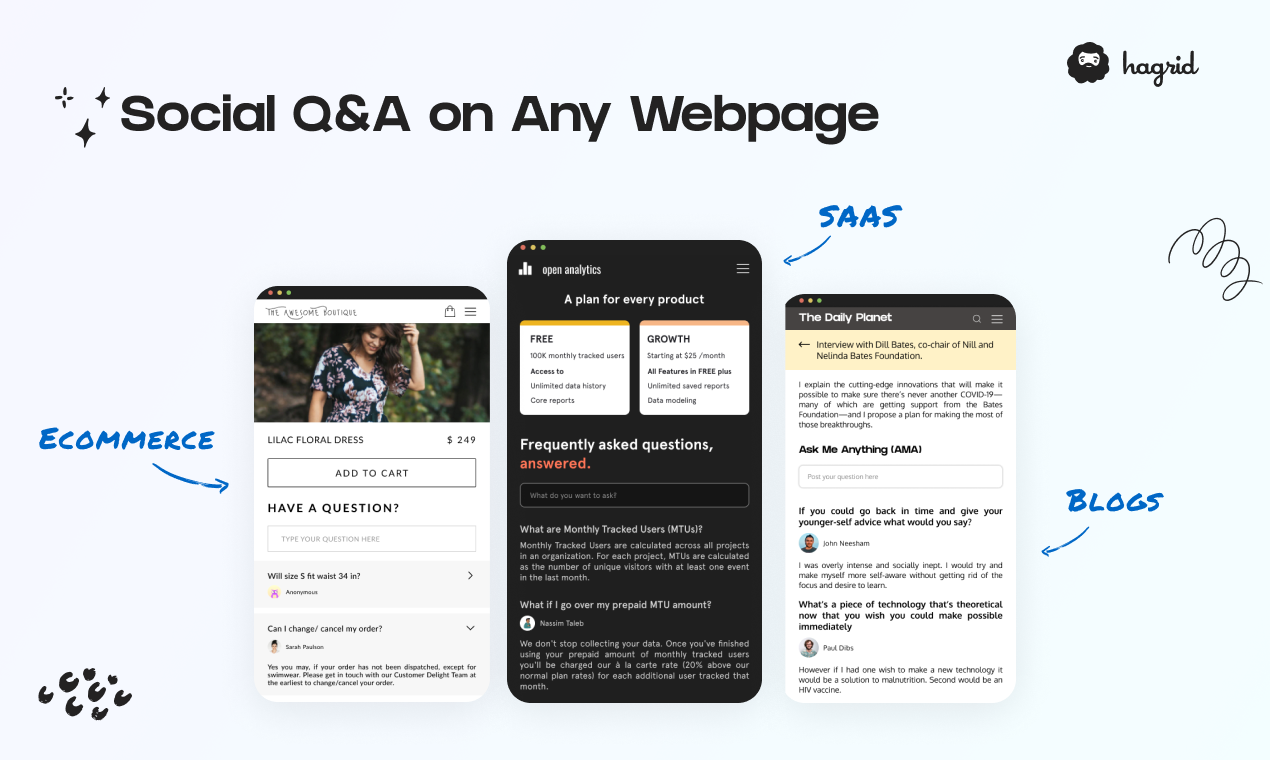 hagrid - Social Q&A for any website; a no-code widget, to get visitors ...